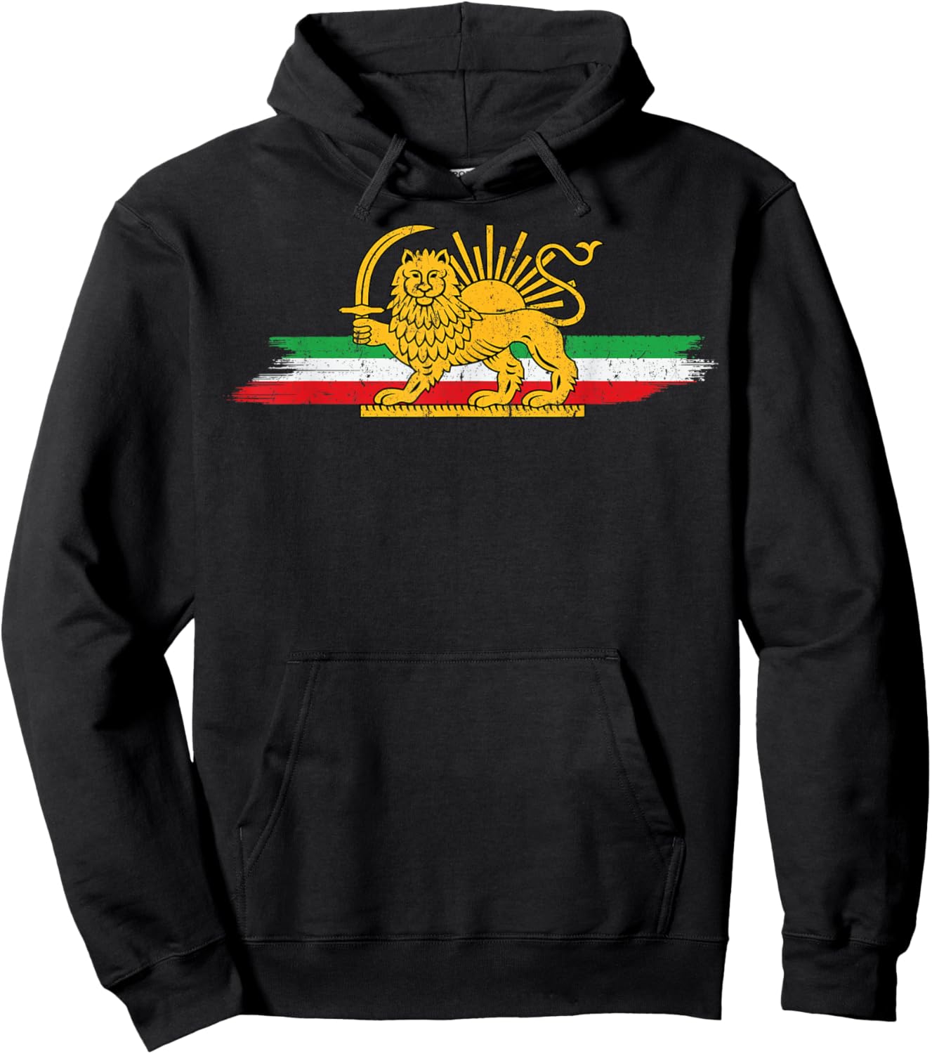 Shir o Khorshid Lion and Sun Iran Flag Persia Men Women Kids Hoodie - Hoodie | Black