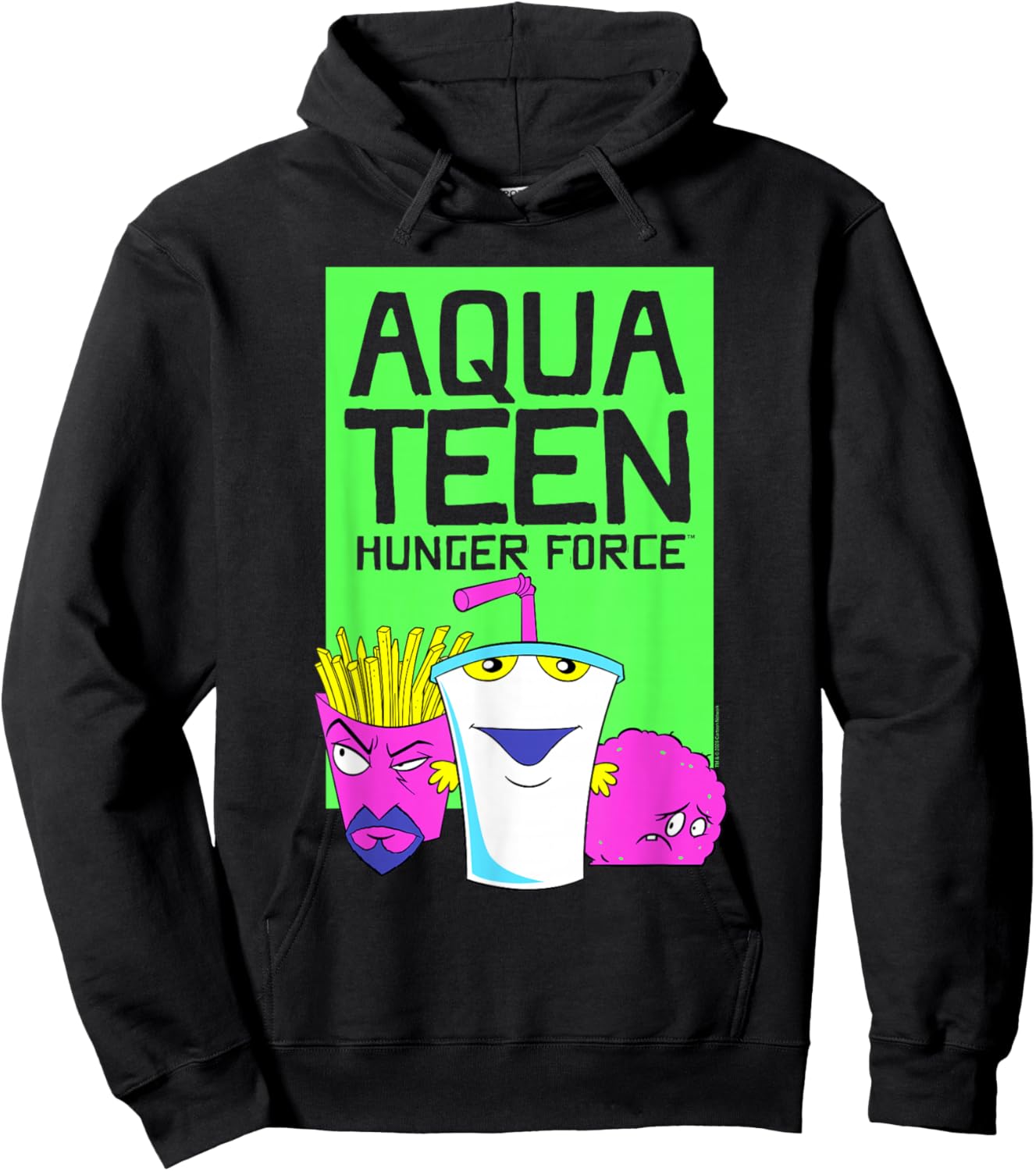 ATHF Neon Color Character Group Funny Cartoon Hoodie - Hoodie | Black