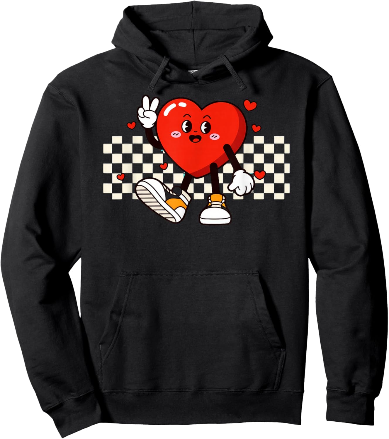 Valentine Heart Peace Hand Hoodie - Hoodie | Black