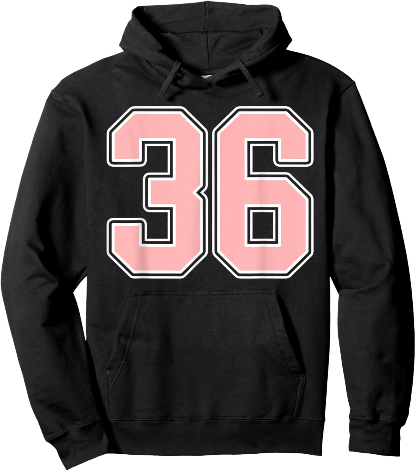 Cute Pink and White Number 36 Jersey Player Uniform #36 Fan Hoodie - Hoodie | Black