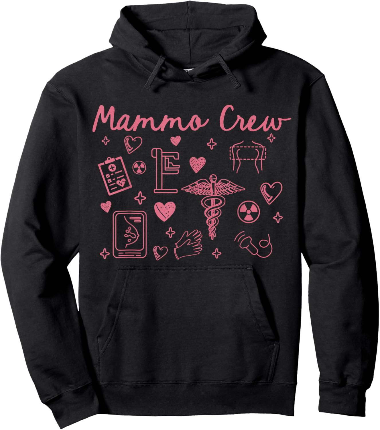 Retro Mammo Crew Radiology Valentines Mammo Technologist Hoodie - Hoodie | Black