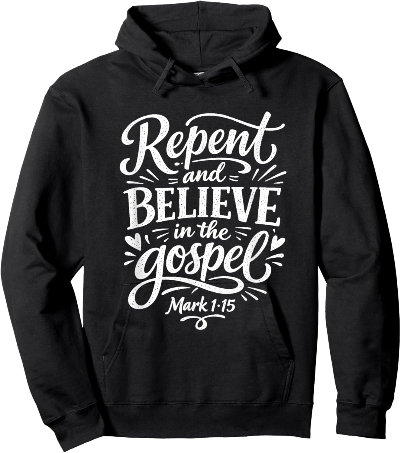 Ash Wednesday Repent and Believe Art Hoodie - Hoodie | Black
