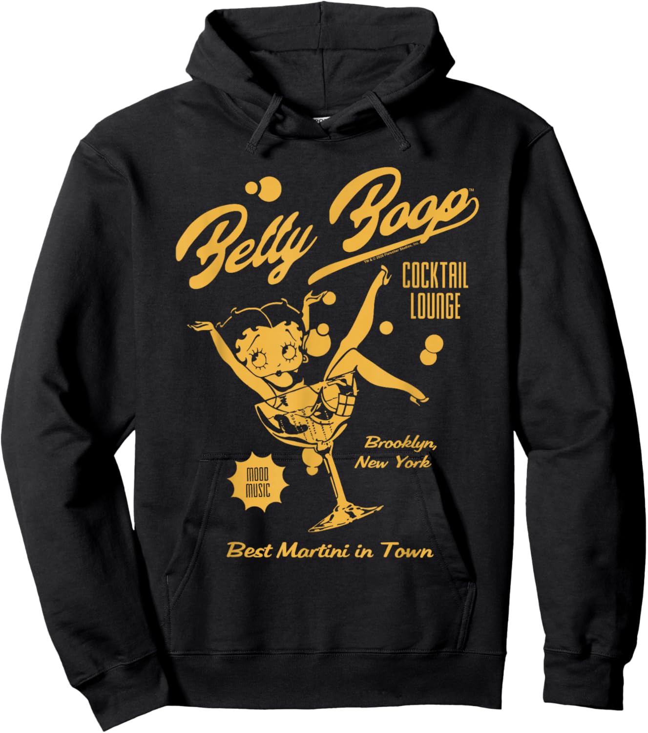 Betty Boop Cocktail Lounge Martini Glass Pinup Retro Cartoon Hoodie - Hoodie | Black