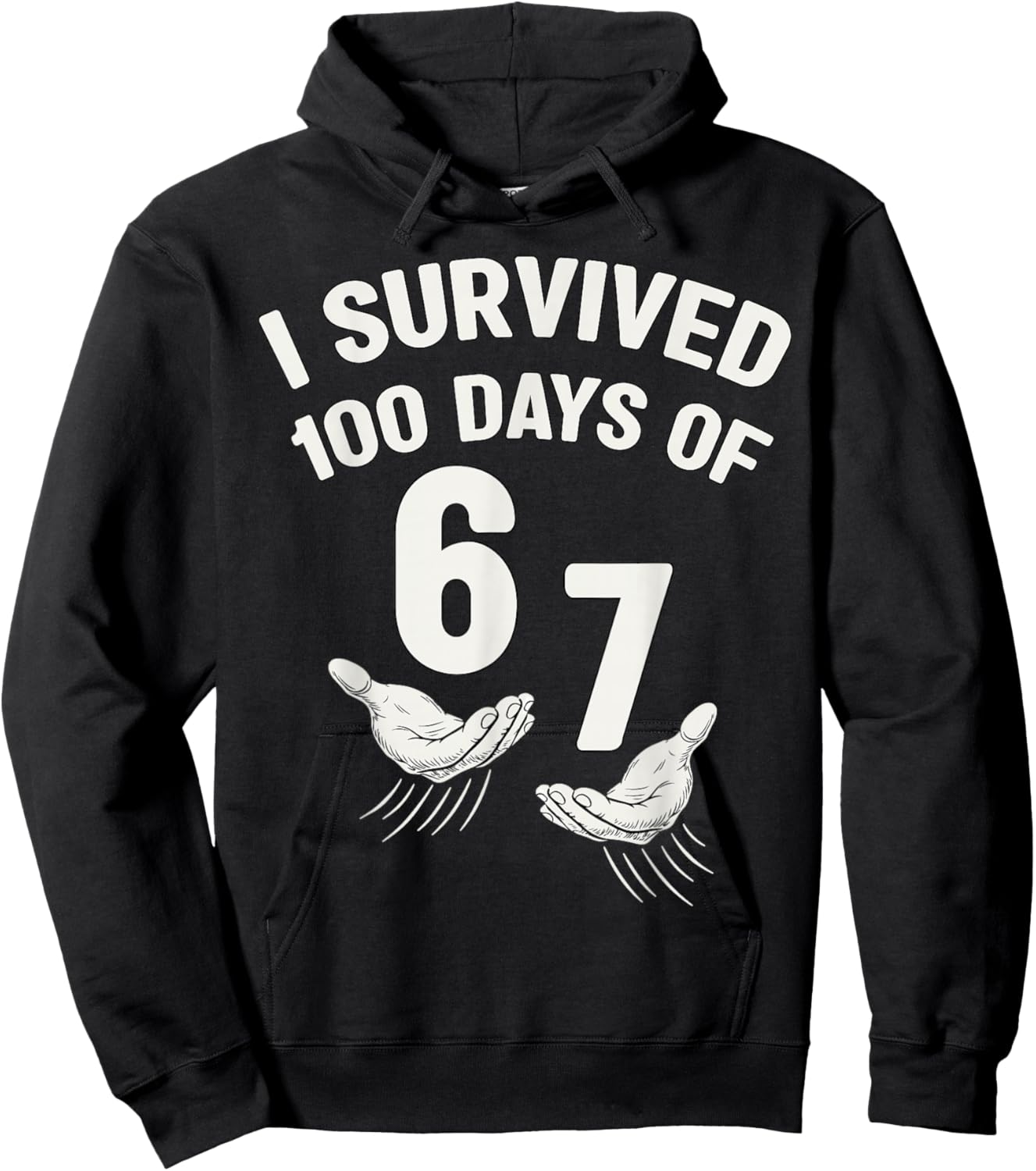 Survived 100 Days of 67 100th Day of School Teacher 6 7 Kids Hoodie - Hoodie | Black