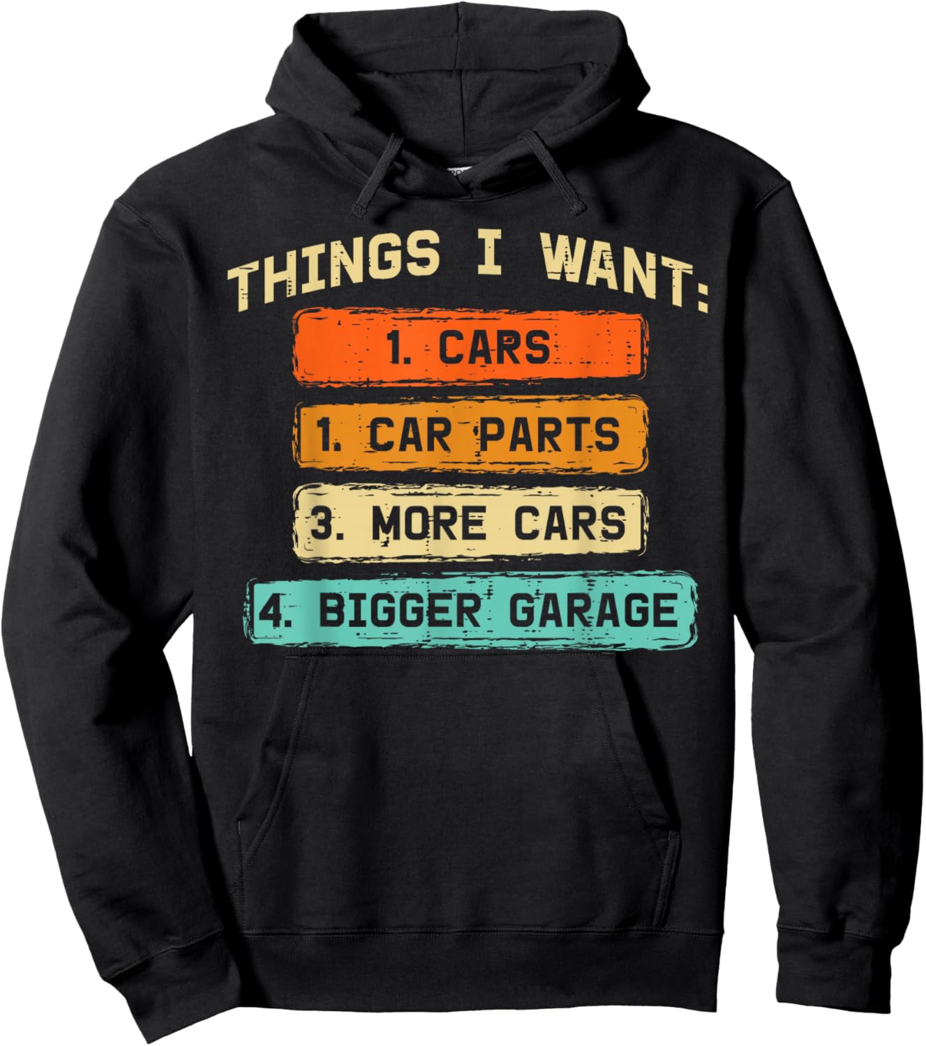 Things I Want Cars Car Parts Funny Car Guy Mechanic Men Boys Hoodie - Hoodie | Black