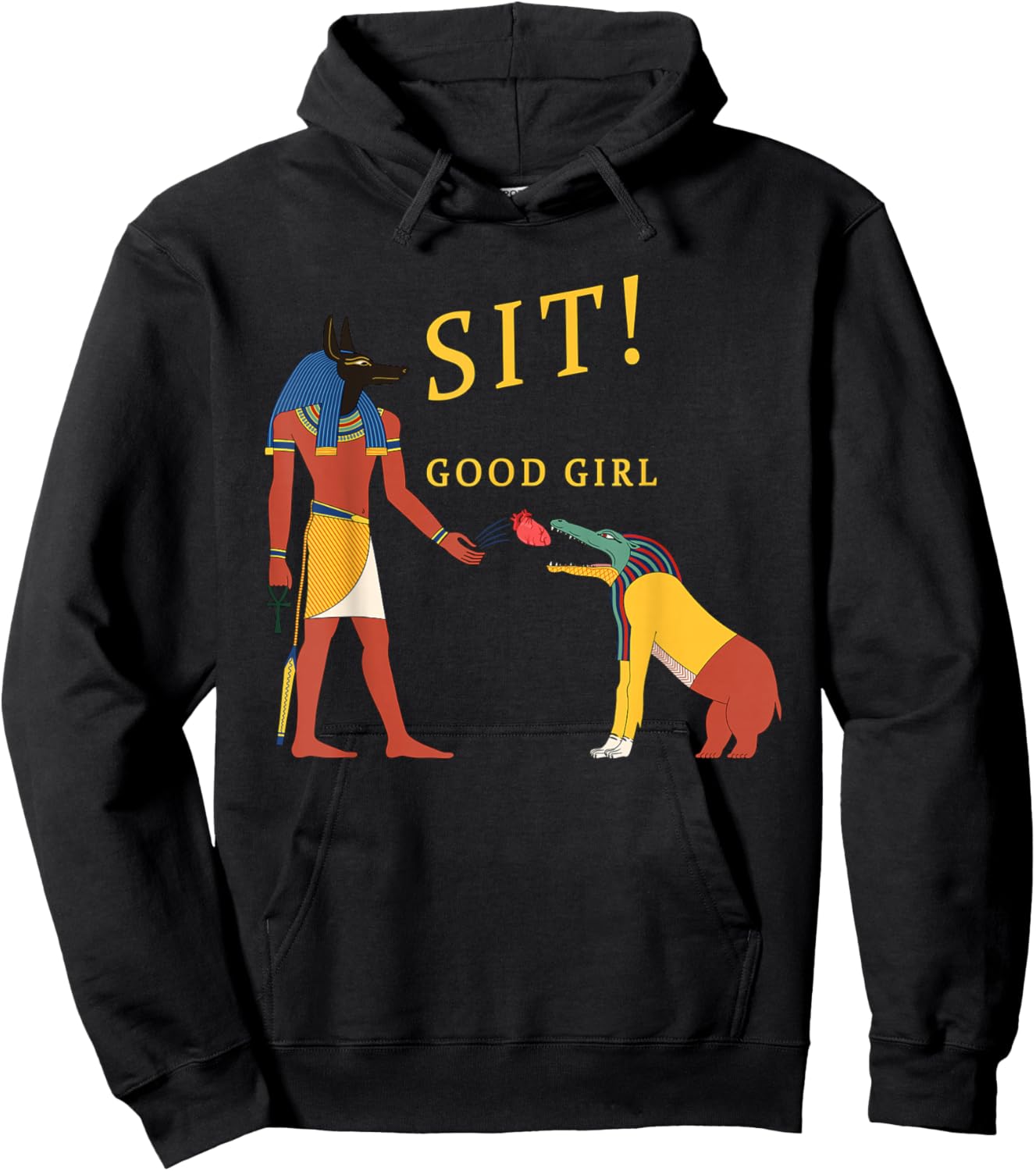 Anubis and Ammit Funny Egyptian Mythology Hoodie - Hoodie | Black