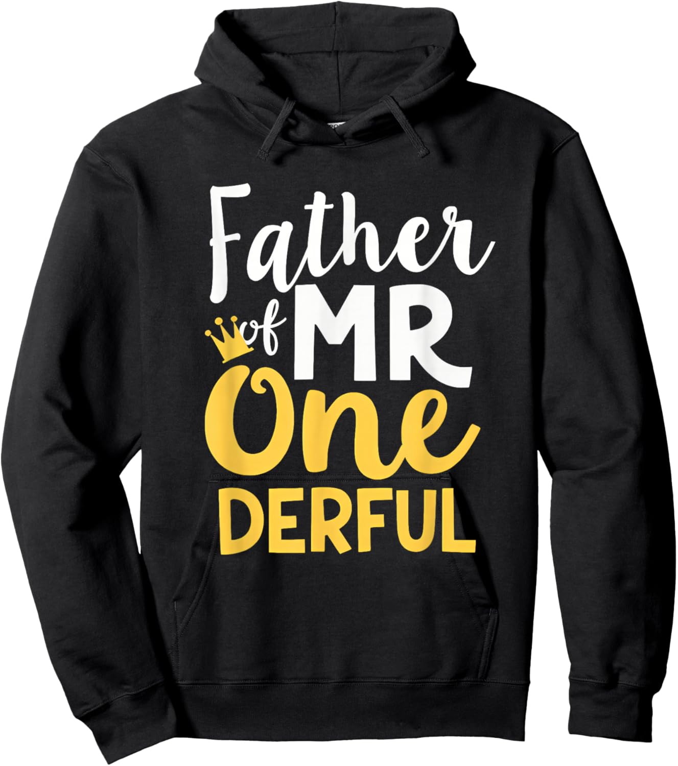 1st Birthday Party Dad Father of Mr One-Derful Hoodie - Hoodie | Black