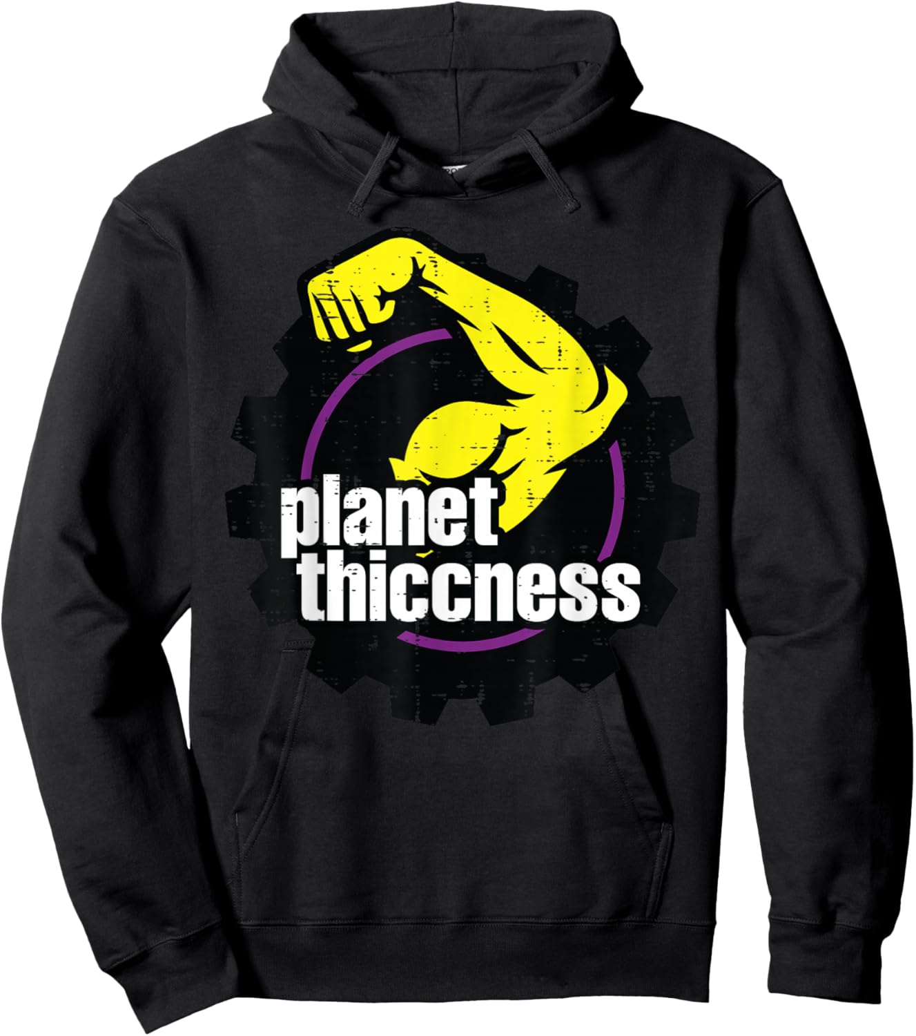 Gym Biceps Planet Thiccness Funny Workout Humor Men Women Hoodie - Hoodie | Black