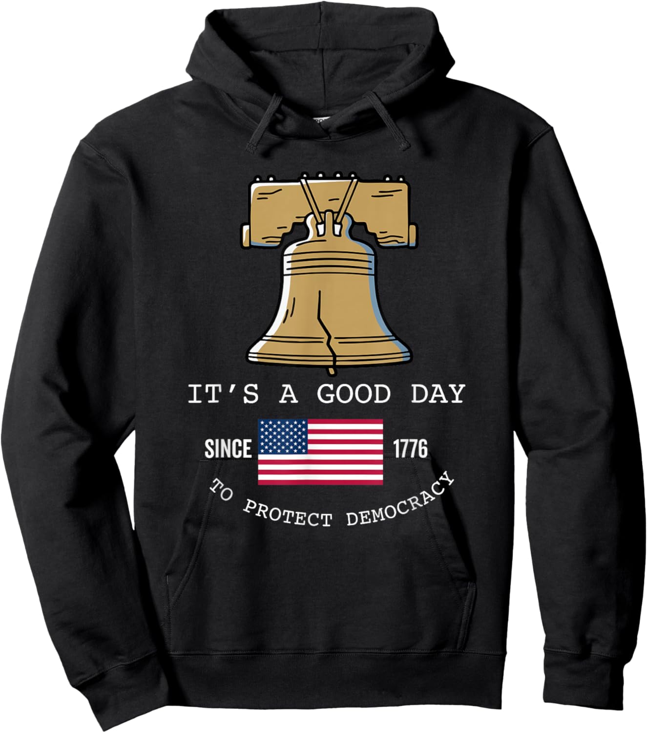 It's A Good Day to Protect Democracy Politics USA Flag Hoodie - Hoodie | Black