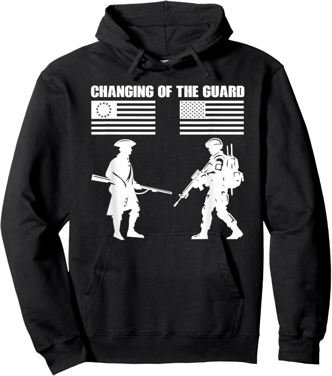 July 4th 1776-2026 American Flag Graphic Military Soldier Hoodie - Hoodie | Black