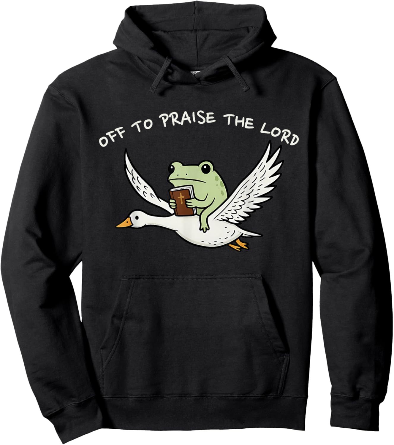 Funny Frog Off to Praise The Lord Hoodie - Hoodie | Black