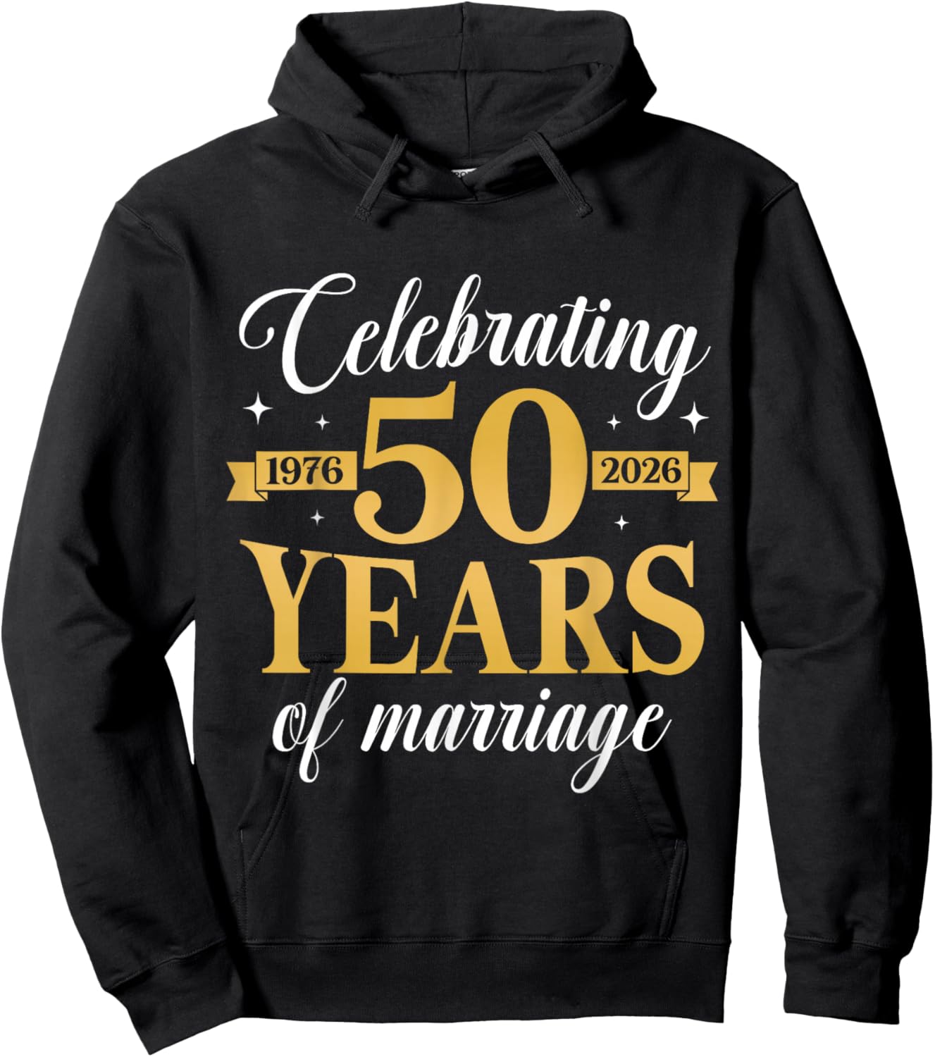 Funny 50 Years of Marriage 1976 50th Wedding Anniversary Hoodie - Hoodie | Black