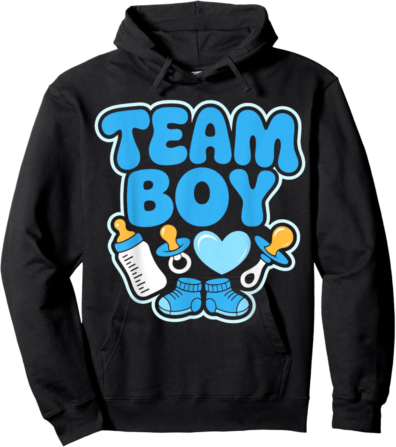 Gender Reveal Party Team Boy Announcement Hoodie - Hoodie | Black
