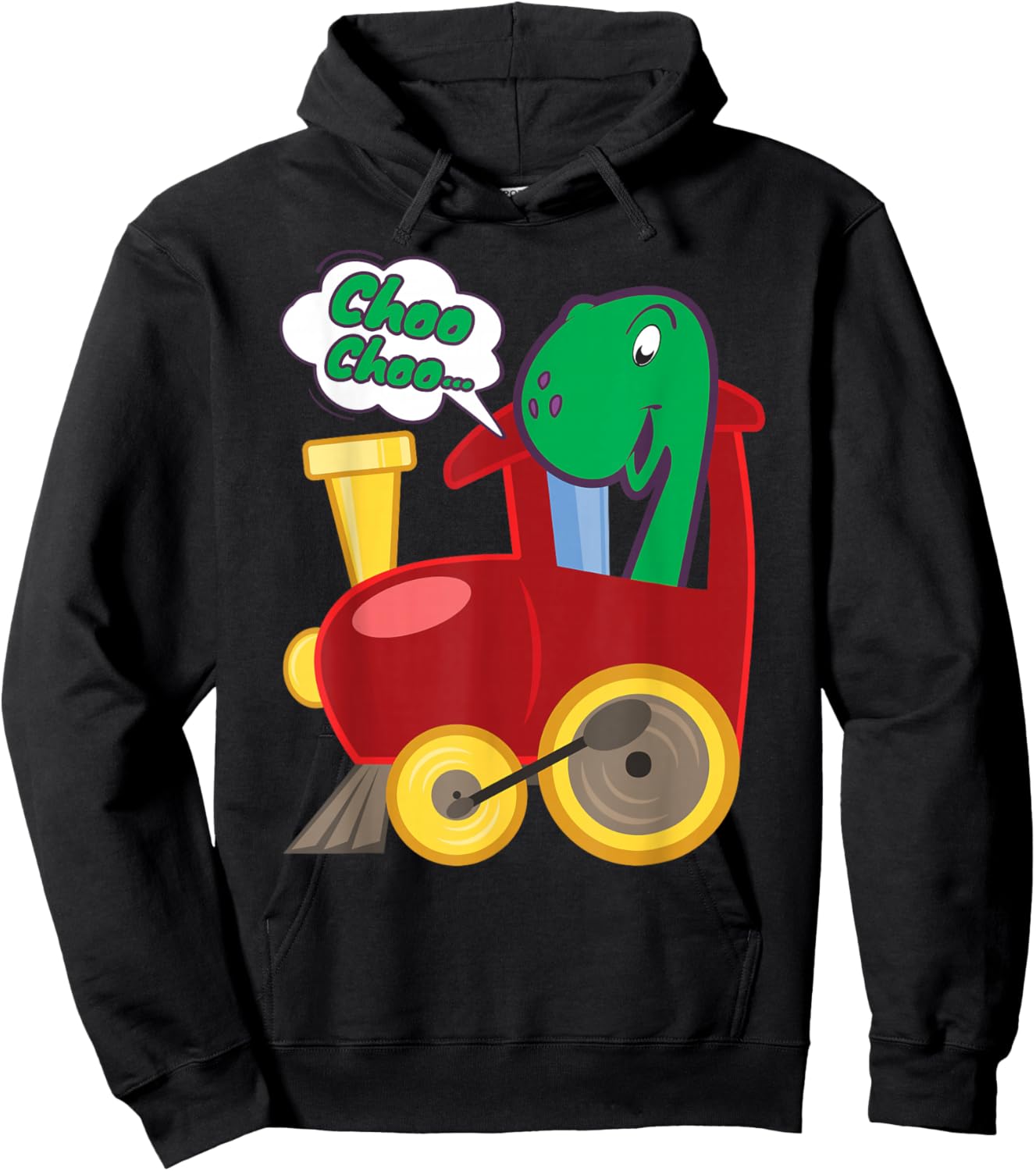 Funny Train with Dinosaur Hoodie - Hoodie | Black