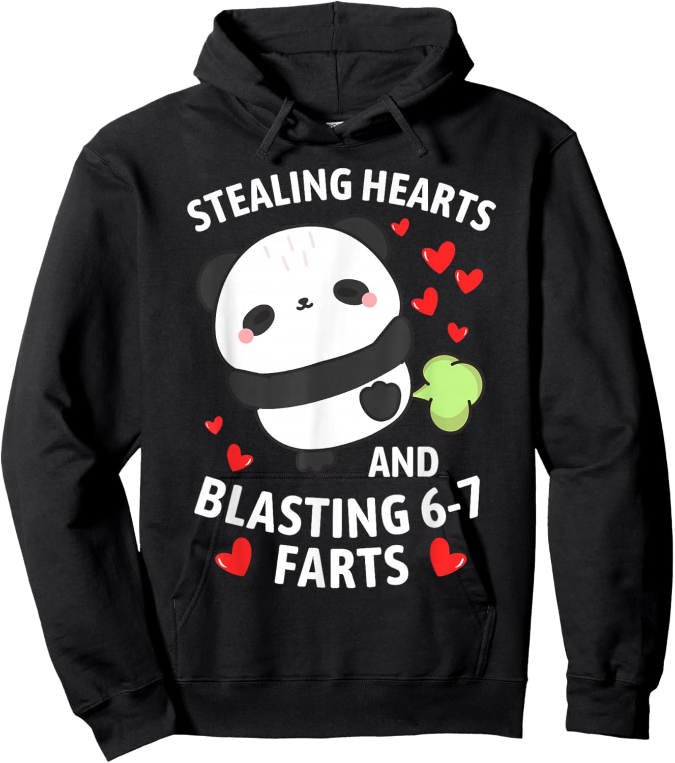67 Meme Stealing Hearts Valentine's Day Panda Kids Boys Hoodie - Hoodie | Black