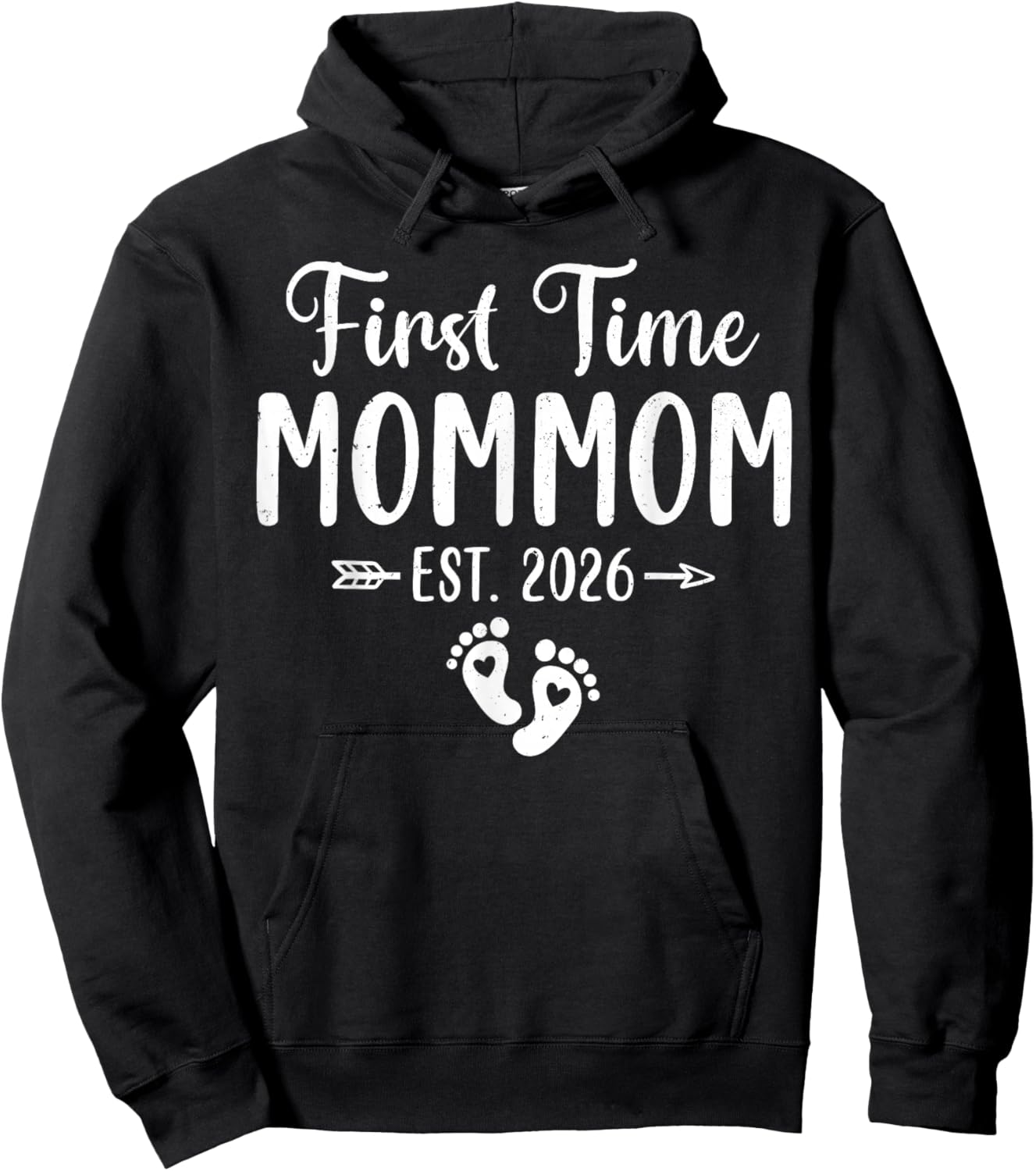 First Time Mommom Est 2026 Family Matching Hoodie - Hoodie | Black