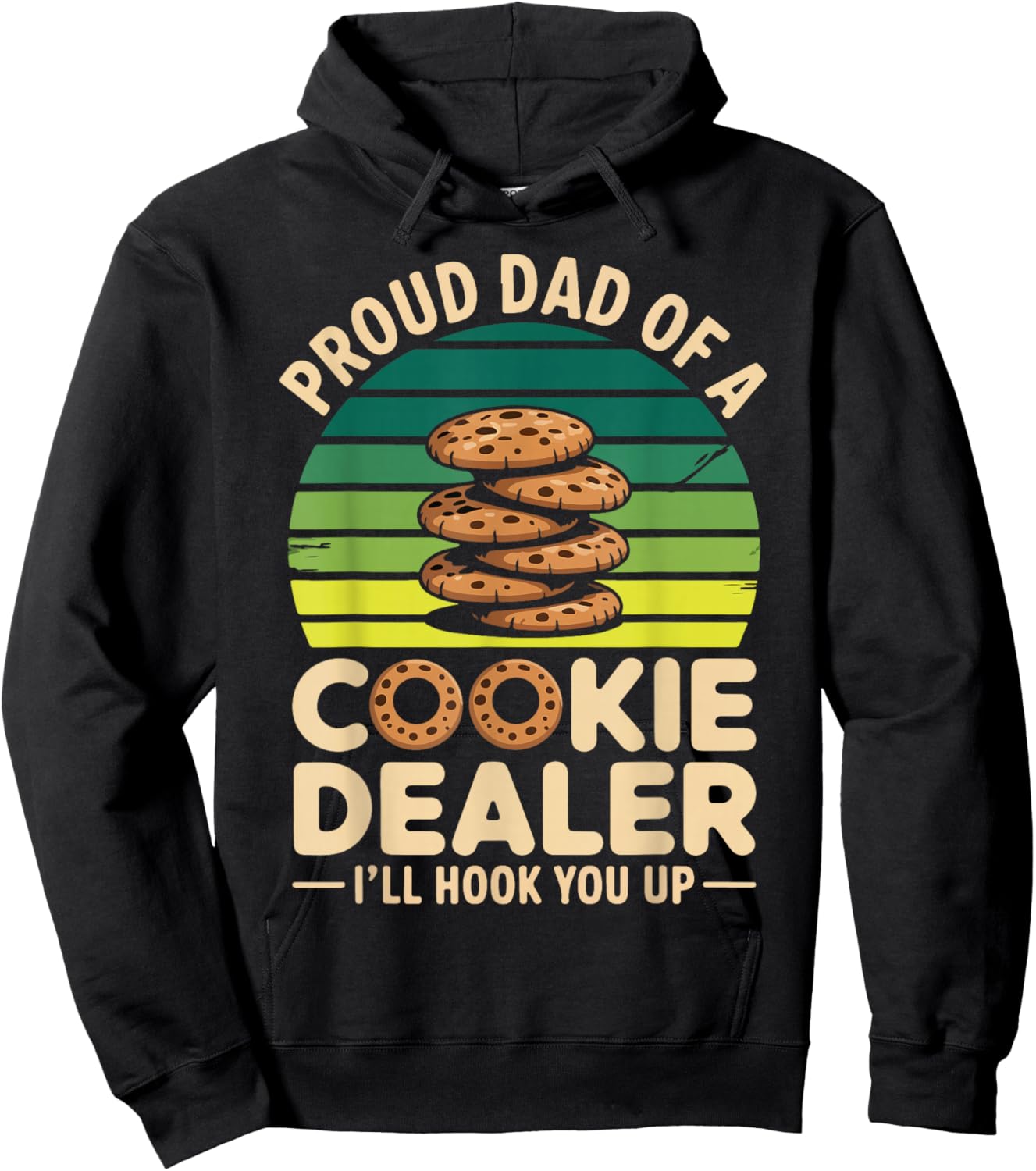 Proud Cookie Dealer Dad Funny Baking Father Dessert Humor Hoodie - Hoodie | Black