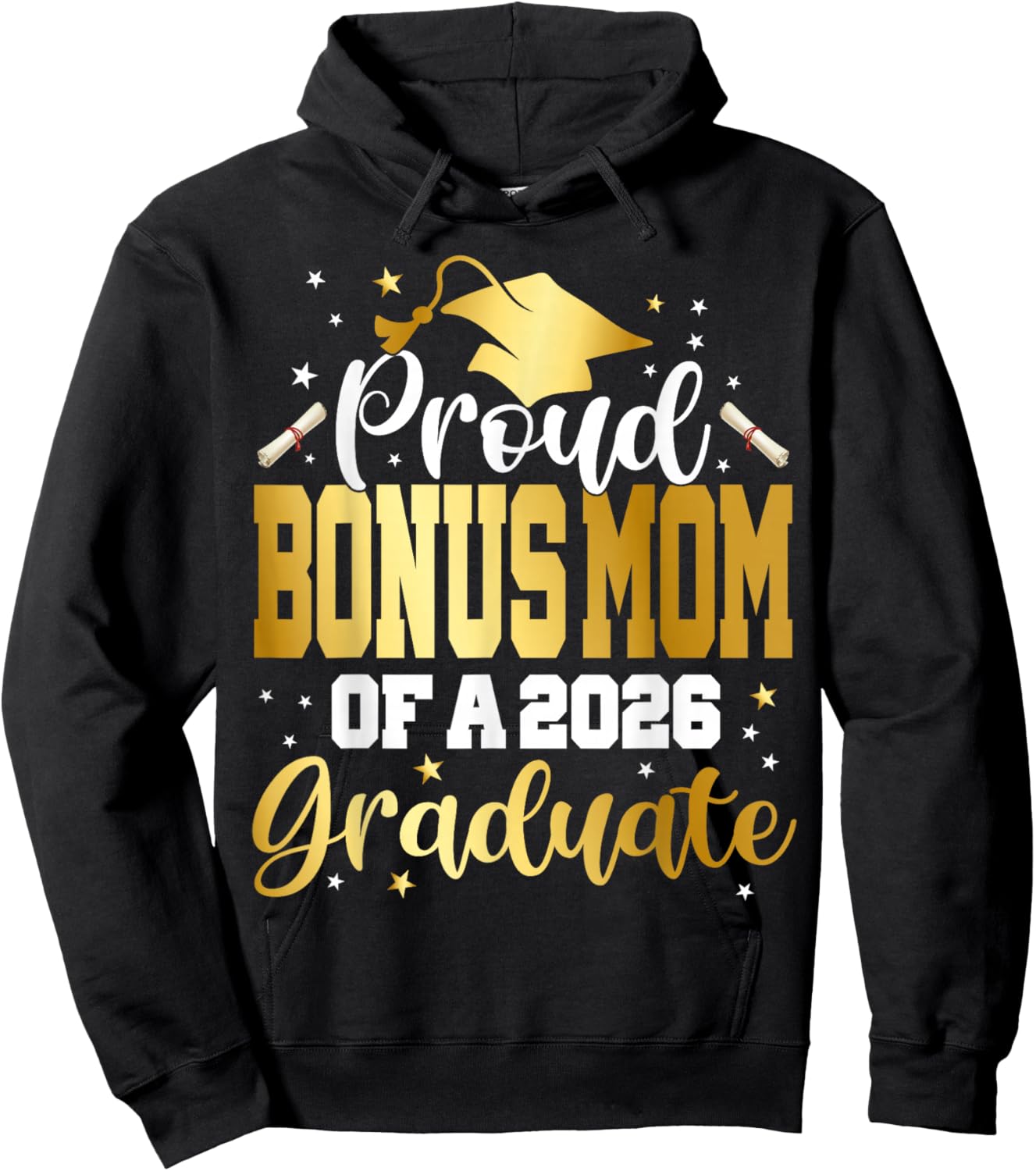 Senior 2026 Proud Bonus-Mom of A Class of 2026 Graduate Hoodie - Hoodie | Black