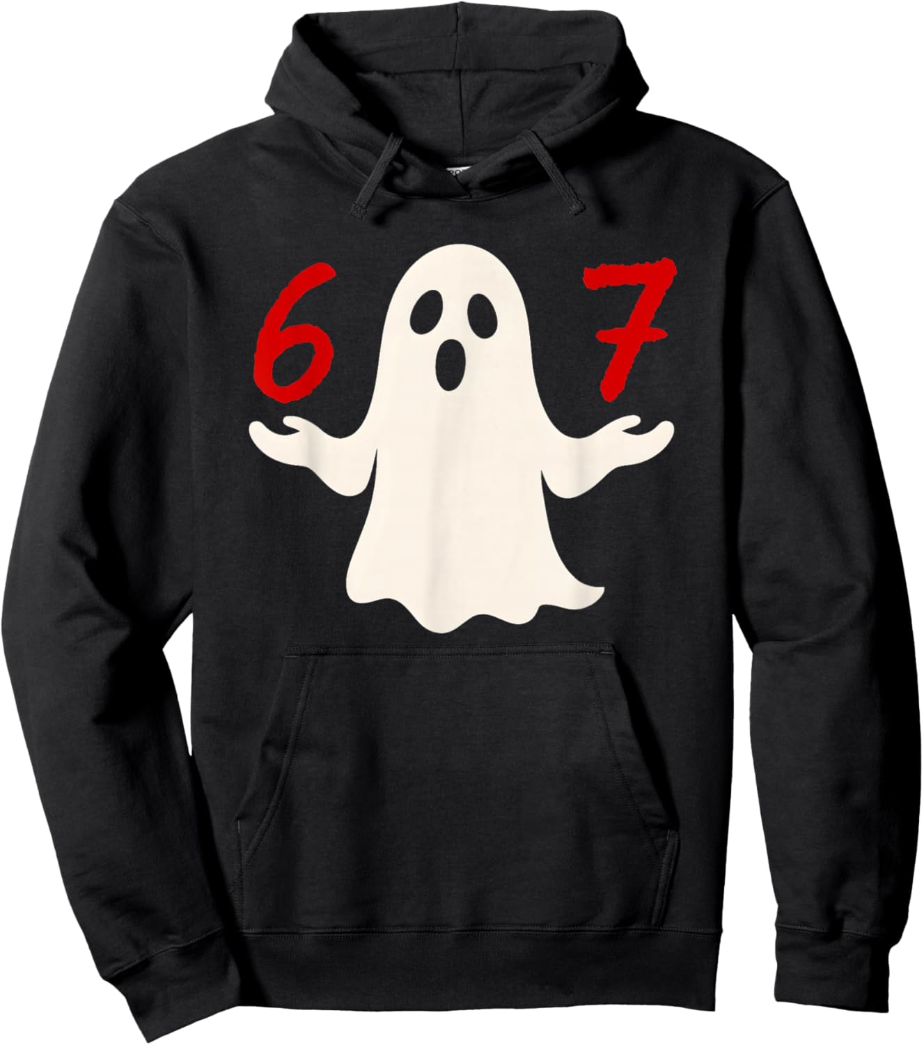 Fun Six Seven Meme 6 7 Halloween Ghost Costume Hoodie - Hoodie | Black