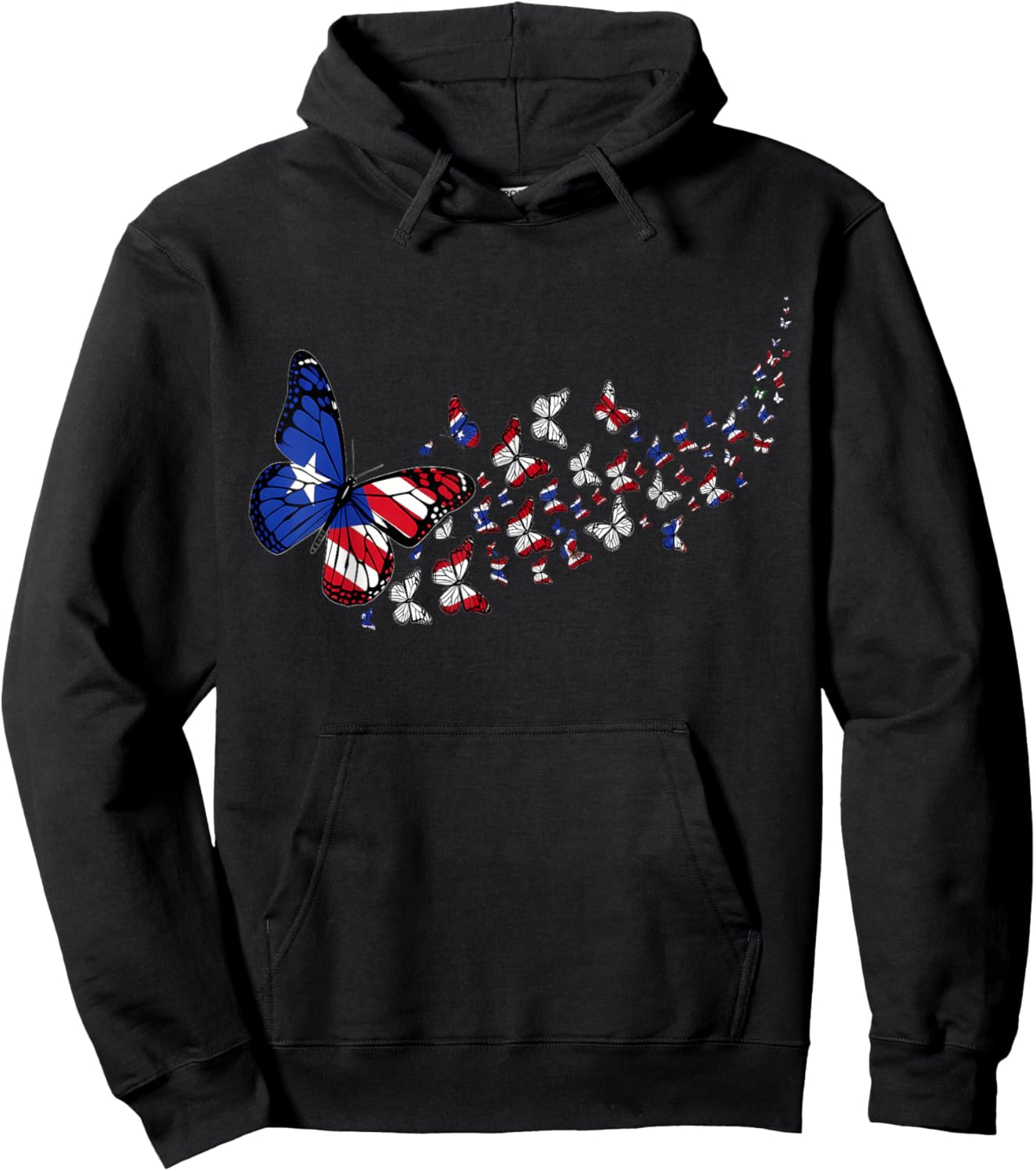Puerto Rico Flag Butterflies Boricua Puerto Rican Flag Hoodie - Hoodie | Black
