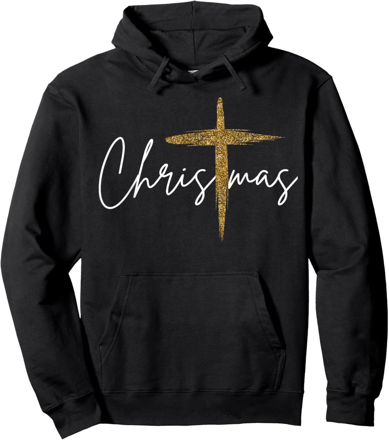 Jesus Christian Cross Merry Christmas Pajamas Family Holiday Hoodie - Hoodie | Black