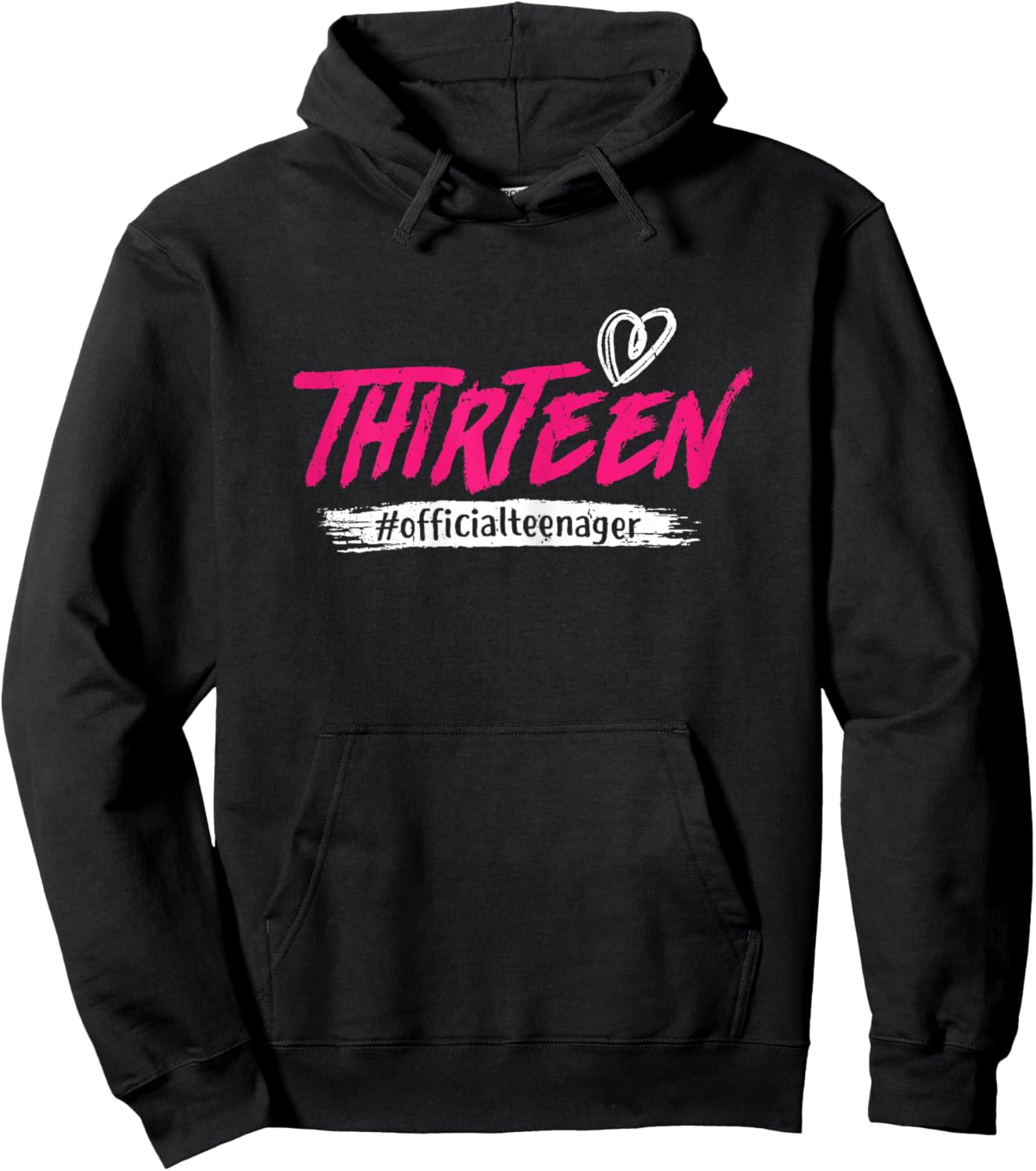 Thirteen #Officialteenager 13th Birthday Girl 13 Year Old Hoodie - Hoodie | Black