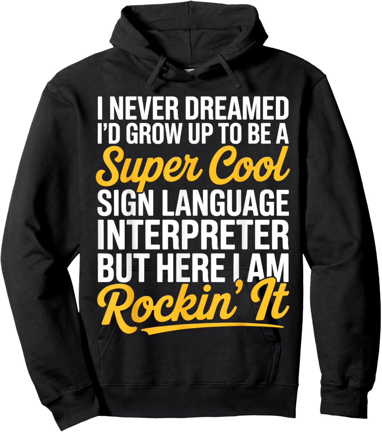 ASL Art Women Kids Deaf Sign Language Interpreter Hoodie - Hoodie | Black