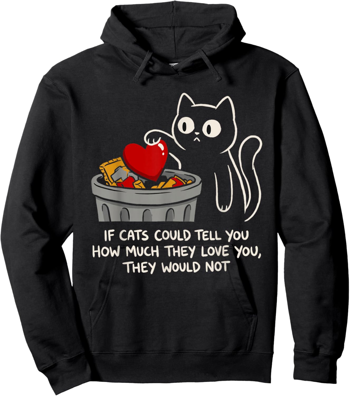 Cat Mom Cat Dad Feline Funny St. Valentine's Day Hoodie - Hoodie | Black