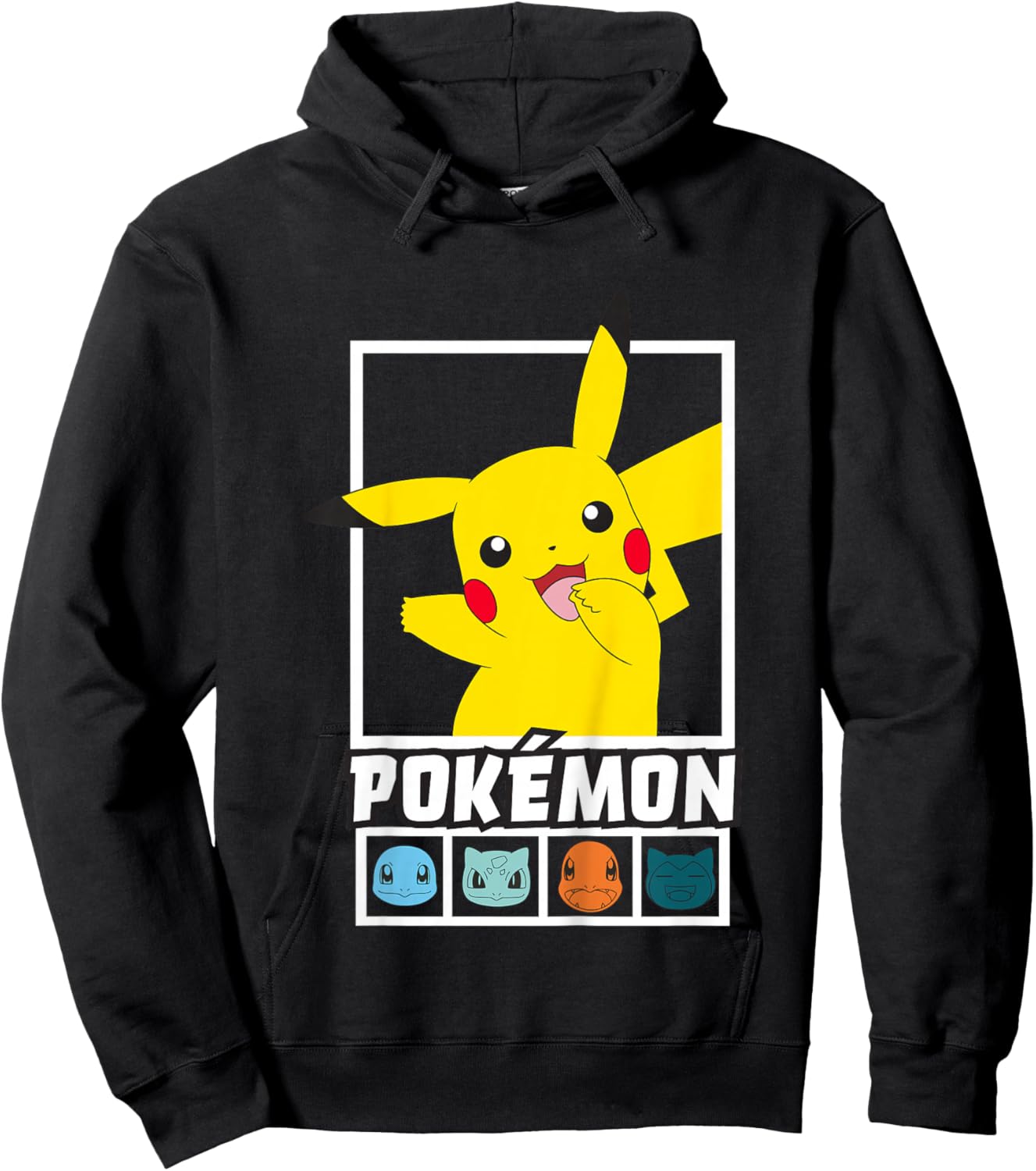 Pokémon Pikachu Group Box Up Team Squares Hoodie - Hoodie | Black