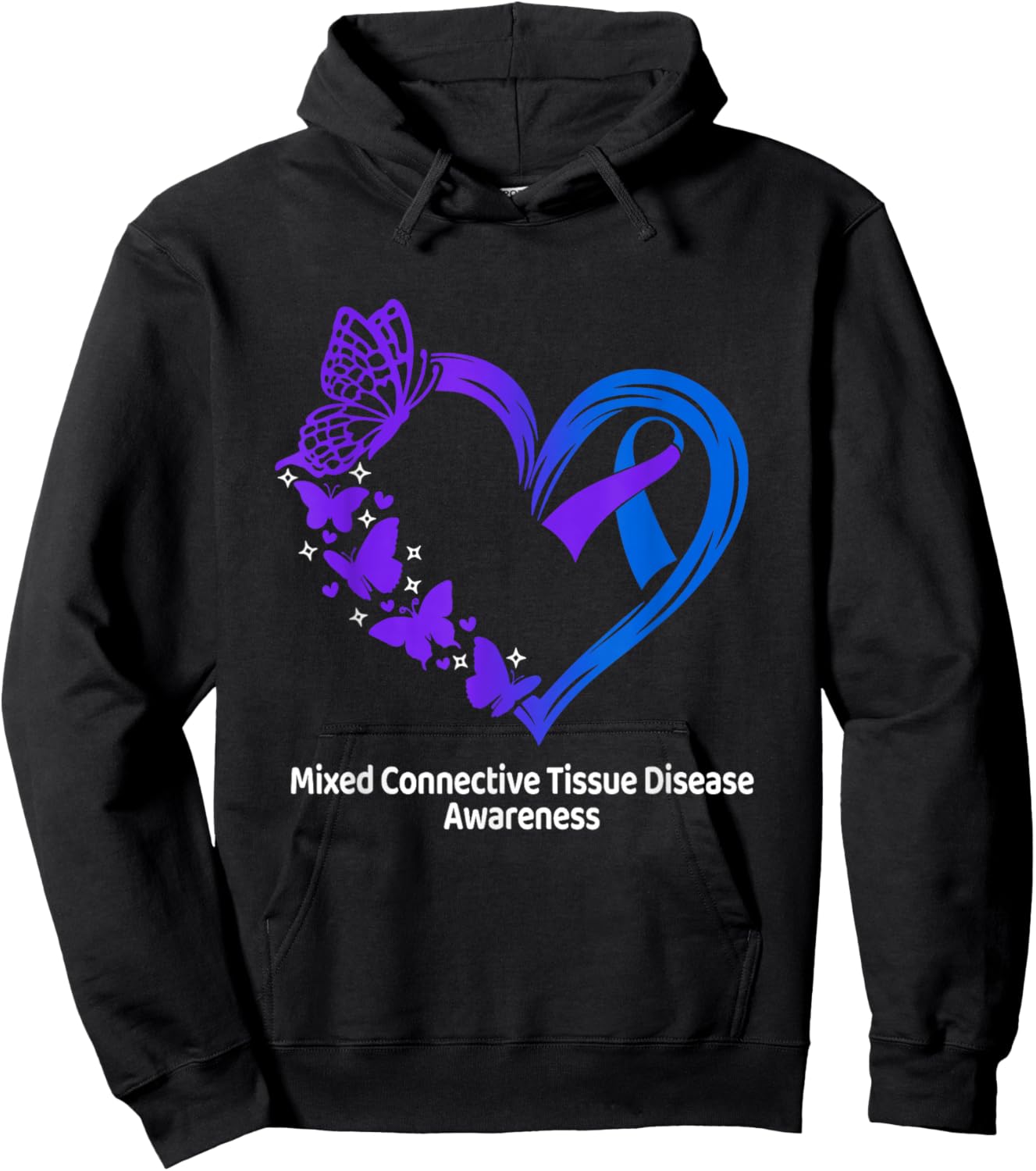 Mixed Connective Tissue Disease Awareness Heart MCTD Warrior Hoodie - Hoodie | Black