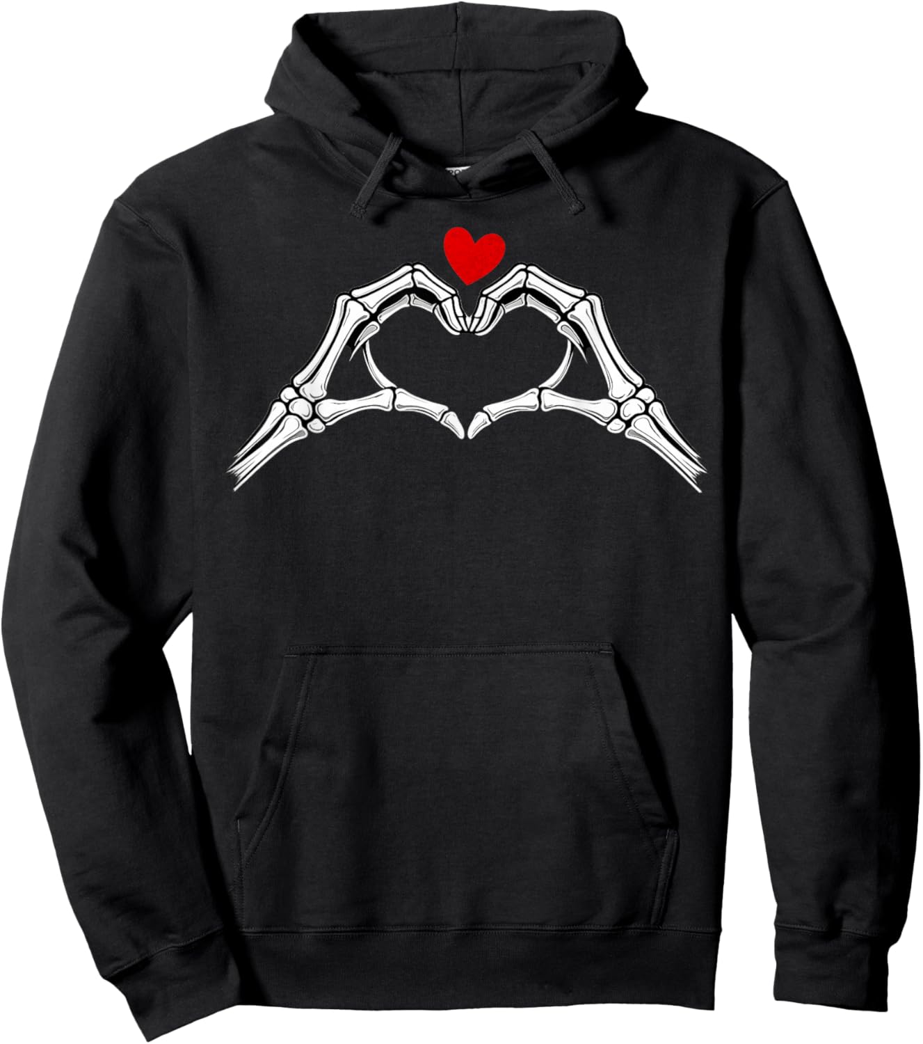 Valentine Skeleton Hand Heart Men Custume Funny Valentine's Hoodie - Hoodie | Black