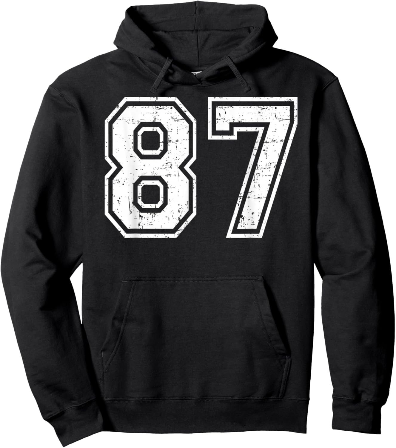 87 Number Eighty-Seven Team Sports Grunge Varsity Matching Hoodie - Hoodie | Black