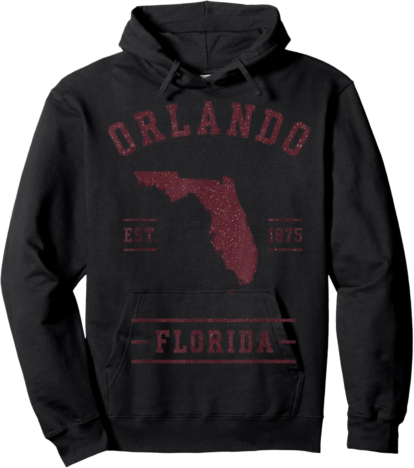 Orlando Florida Est 1875 Vintage Map Hoodie - Hoodie | Black