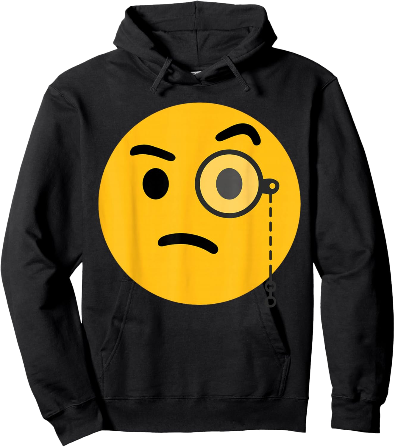 Funny Emoticon Face with Monocle Hoodie - Hoodie | Black