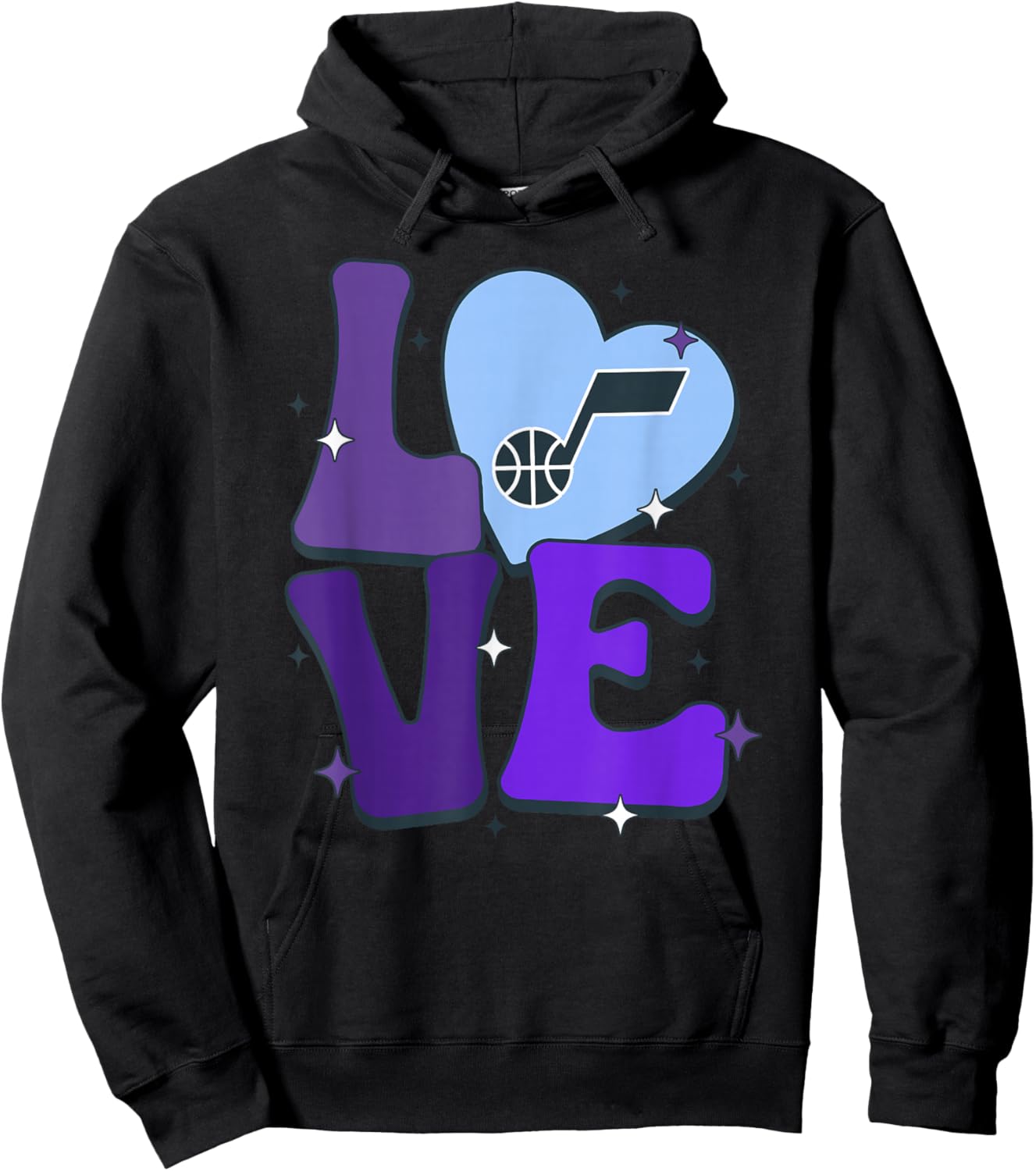 NBA Utah Jazz Valentine's Day Love Hoodie - Hoodie | Black