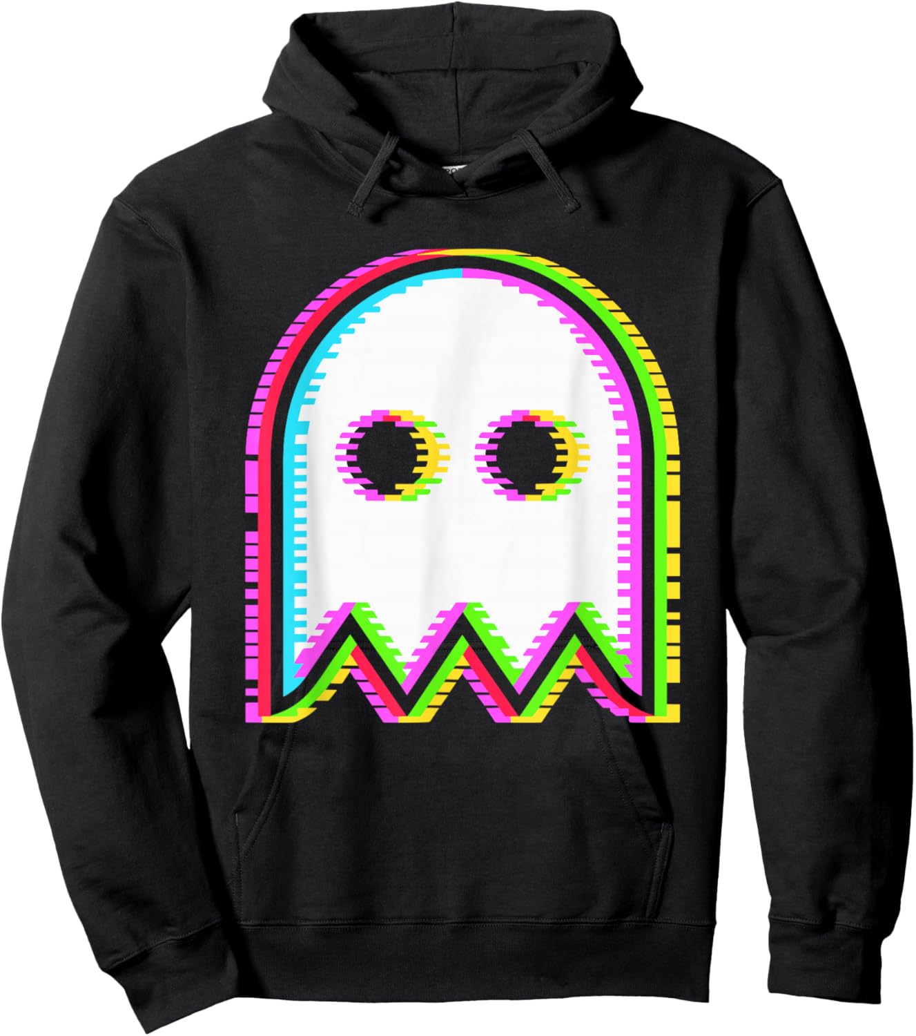 Glitchy Ghost Vaporwave House Music Rave Festival EDM Techno Hoodie - Hoodie | Black