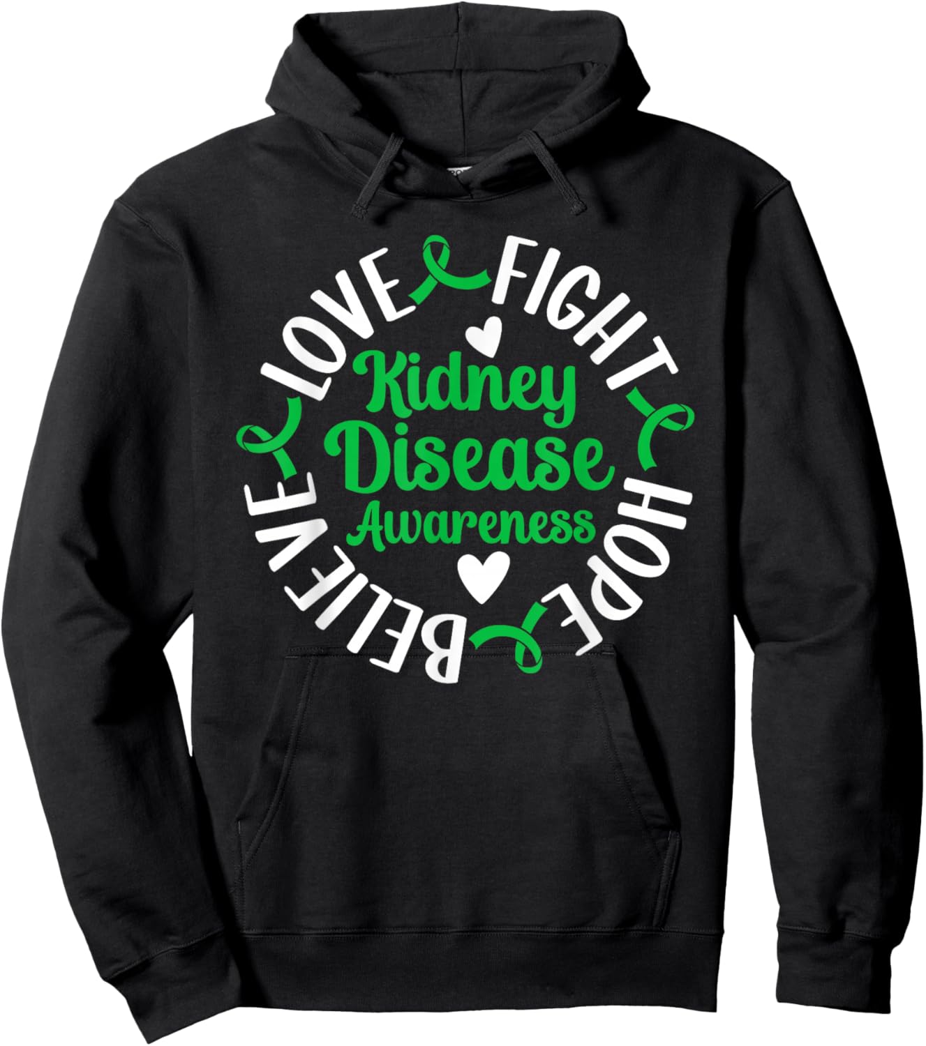 Fight Hope Kidney Disease Awareness Kidney Disease Survivor Hoodie - Hoodie | Black