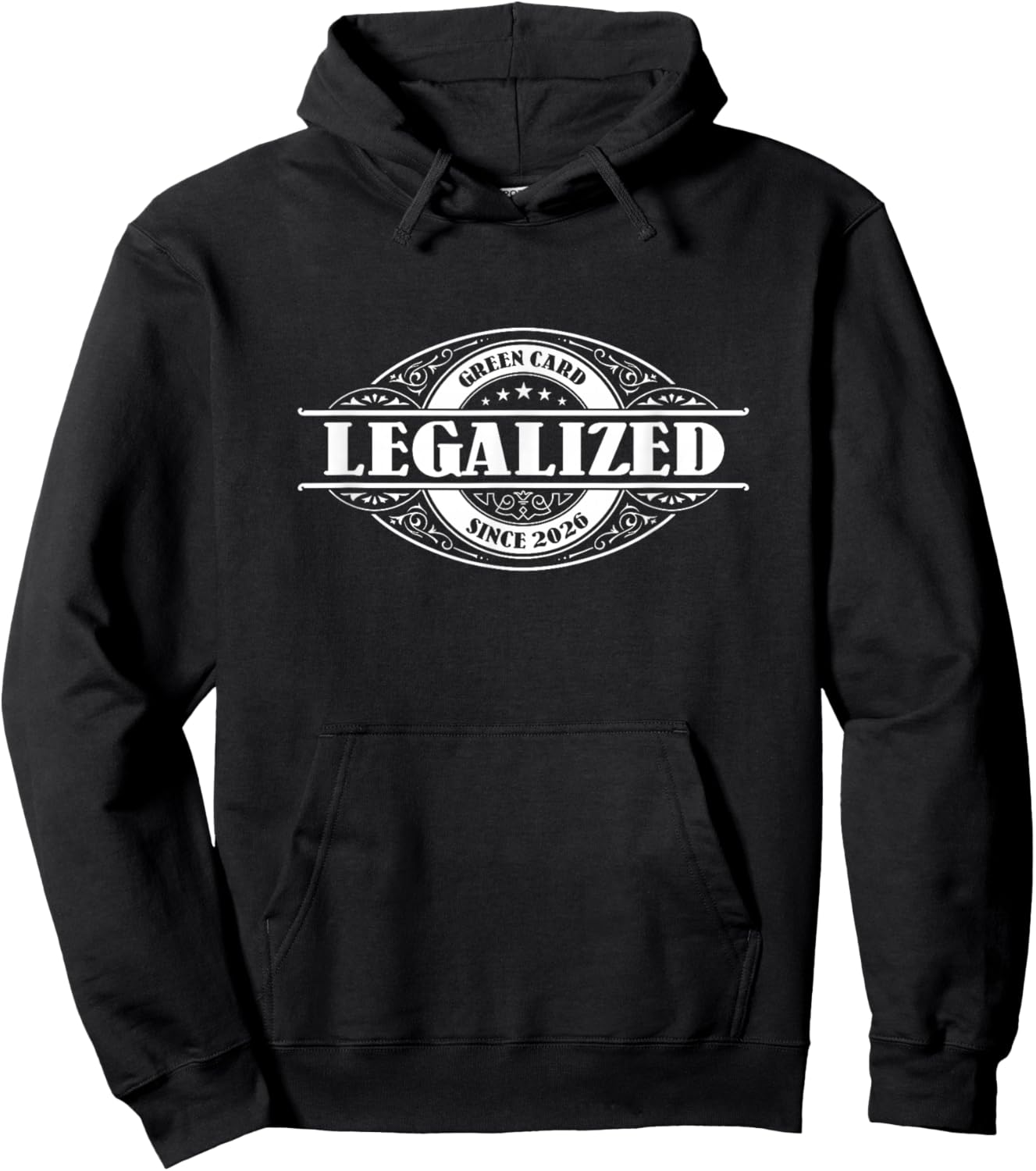 Legalized Since 2026 Green Card Gift, USA Greencard Present Hoodie - Hoodie | Black