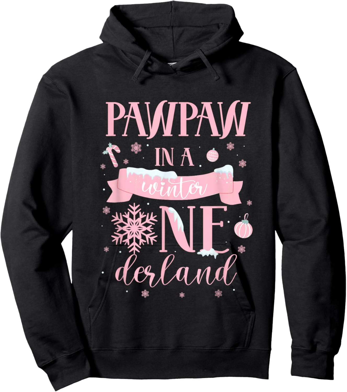 Pawpaw in a Winter Onederland Birthday Girl Sweet Snowflake Hoodie - Hoodie | Black