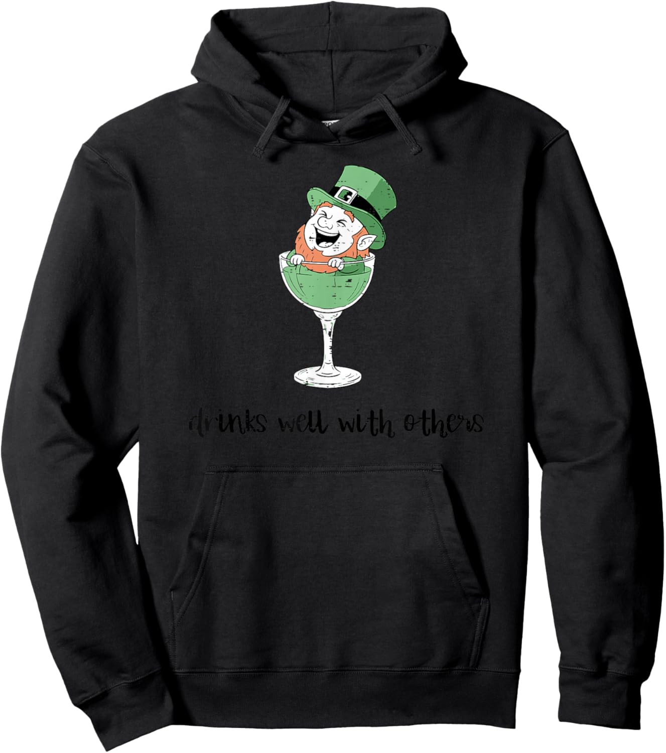 St Patricks Day Leprechaun Glass Drinks Well Other Men Women Hoodie - Hoodie | Black
