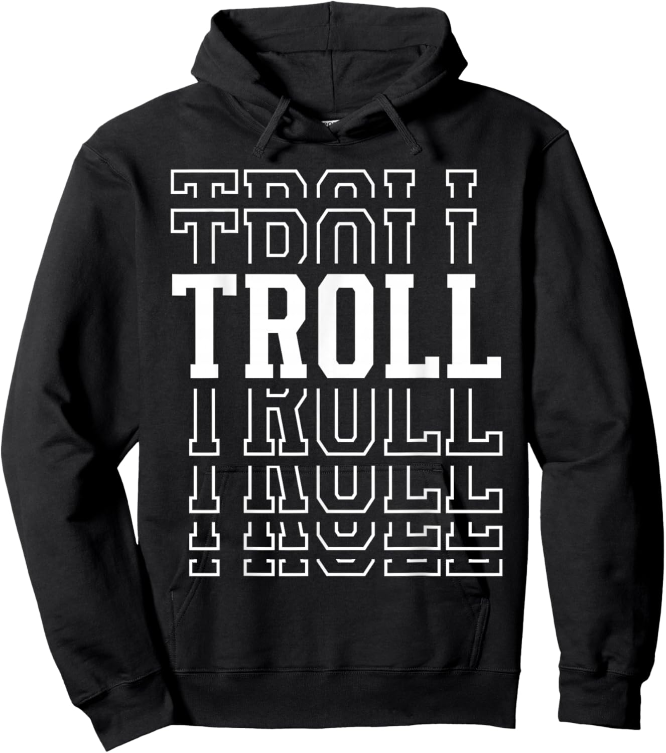 Troll Layered Text Costume Fantasy Fan Hoodie - Hoodie | Black