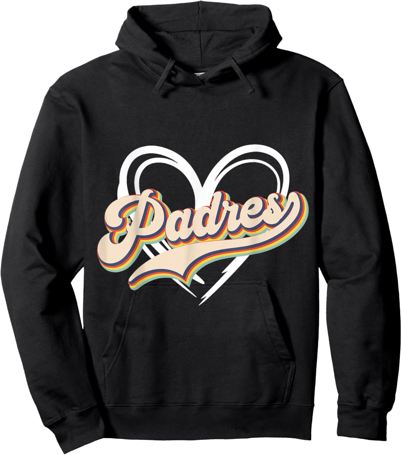 Vintage Padres First Name Padres Personalized Name Groovy Hoodie - Hoodie | Black