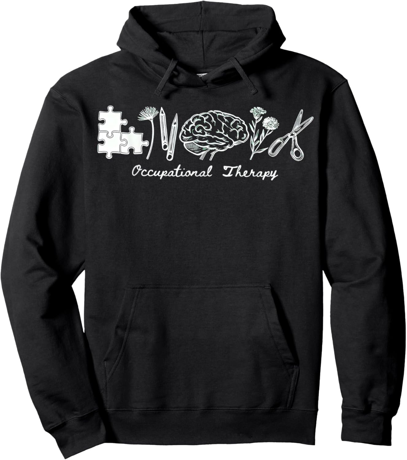 Occupational Therapy Shirt, Brain Puzzle OT , Pediatric T Hoodie - Hoodie | Black
