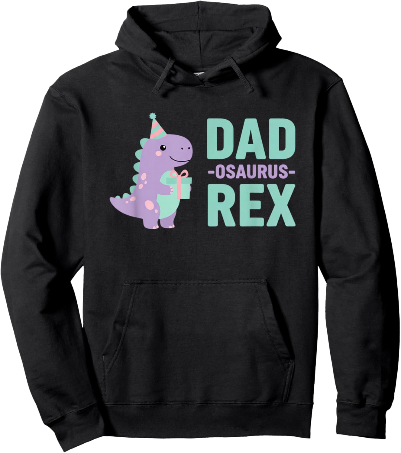 Mythical & Prehistoric Dad-osaurus Rex Dinosaur Dad Design Hoodie - Hoodie | Black