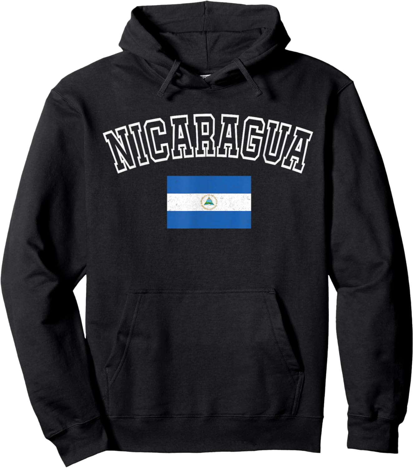 Nicaragua Flag Vintage Distressed Retro Heritage Design Hoodie - Hoodie | Black