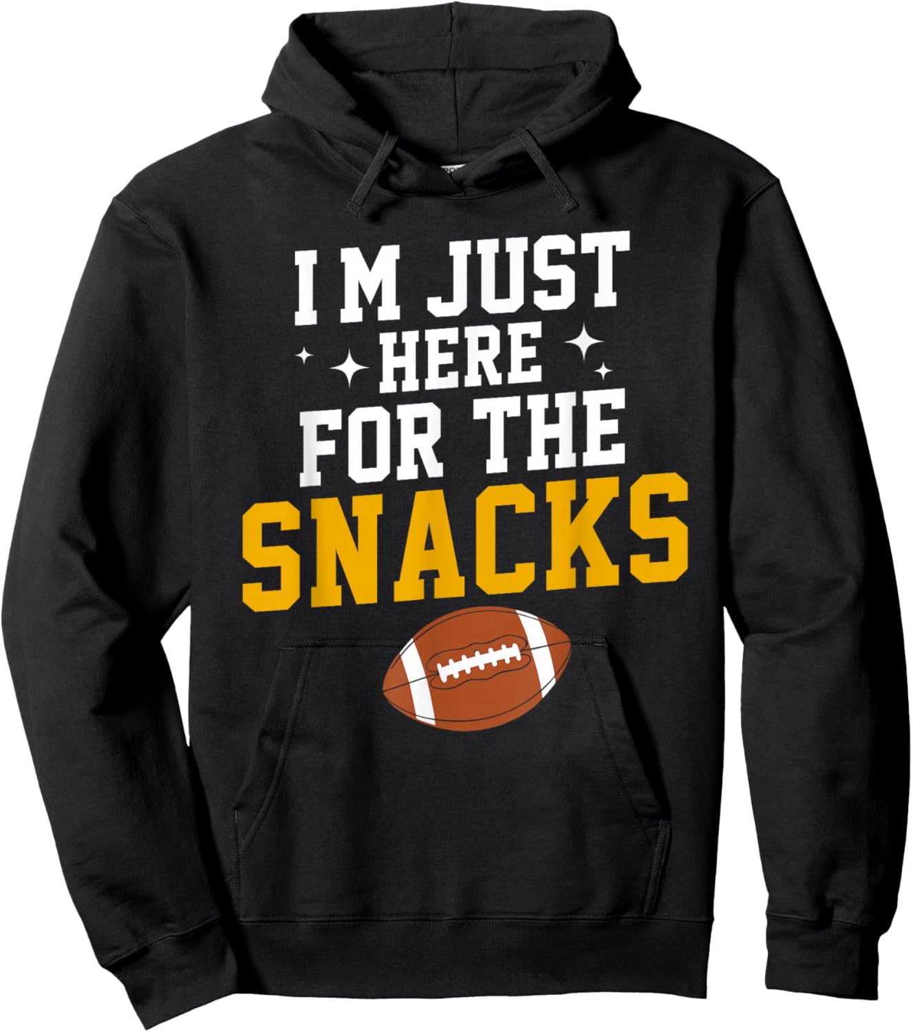Just Here for The Snacks American Football Funny Women Kids Hoodie - Hoodie | Black