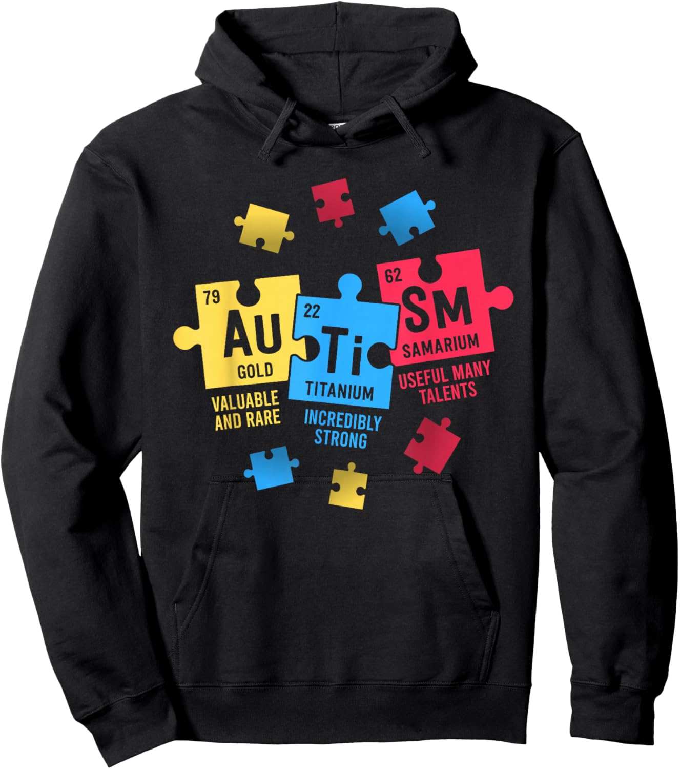 Elements Periodic Table ASD Autism Awareness Women Men Kids Hoodie - Hoodie | Black