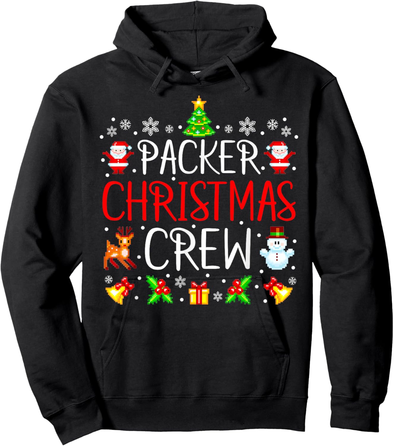 Packer Christmas Crew Matching Xmas Packager Hoodie - Hoodie | Black