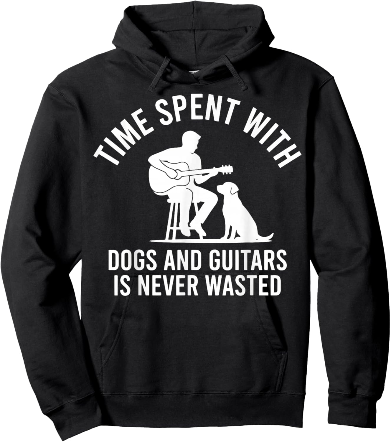 Time Spent with Dogs and Guitars is Never Wasted Hoodie - Hoodie | Black