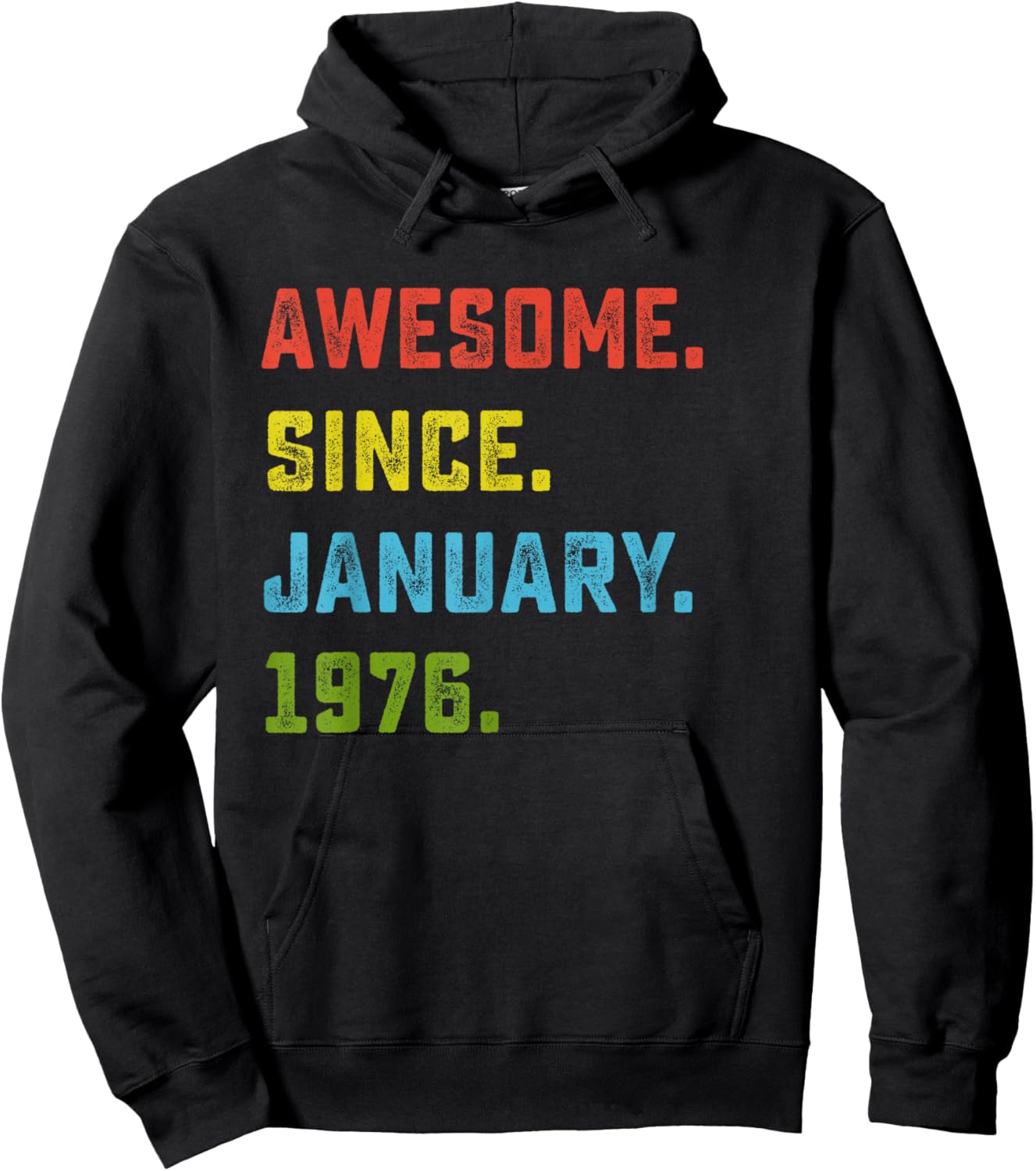 50th Birthday Gift Awesome Since January 1976 50 Years Old Hoodie - Hoodie | Black